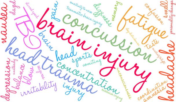 Травма мозга Word Cloud
 - Вектор,изображение