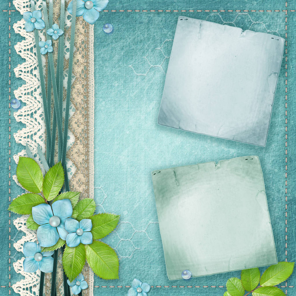 Blue vintage background for album cover or page - Foto, imagen