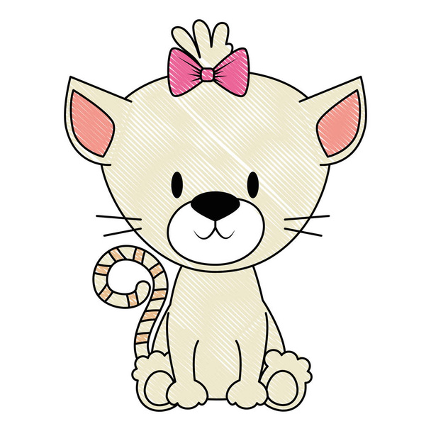 cute and adorable kitty female character - Vector, afbeelding
