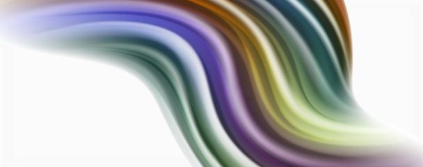 Глянцеві барвисті рідкі хвилі абстрактний фон, сучасні техно лінії
 - Вектор, зображення