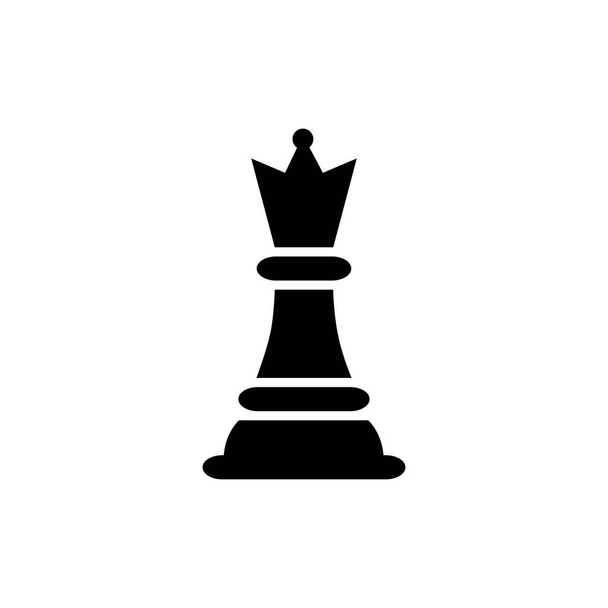Chess Queen Icon In Flat Style Vector For Apps, UI, Websites. Black Icon Vector Illustration. - Vector, Image