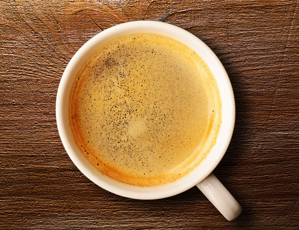 cup of fresh espresso on table - Fotó, kép