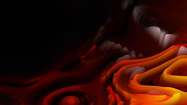 Cool oranžová 3D abstraktní zakřivené čáry pozadí krásná elegantní ilustrace grafický design - Fotografie, Obrázek