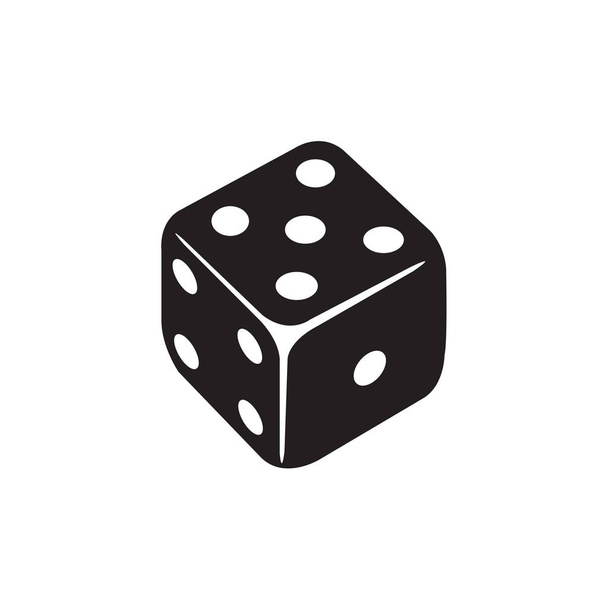 Casino Würfel-Symbol im flachen Stil Vektor-Symbol für Apps, UI, Webseiten. Abbildung schwarzer Symbolvektoren. - Vektor, Bild