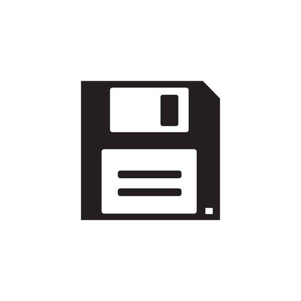 Floppy Disc Icon In Flat Style Vector For App, UI, Websites. Black Icon Vector Illustration. - Vector, Imagen