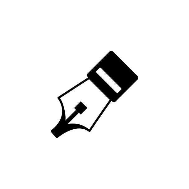 Stilografica pennino icona in stile piatto vettoriale per App, UI, siti web. Illustrazione vettoriale icona nera
. - Vettoriali, immagini