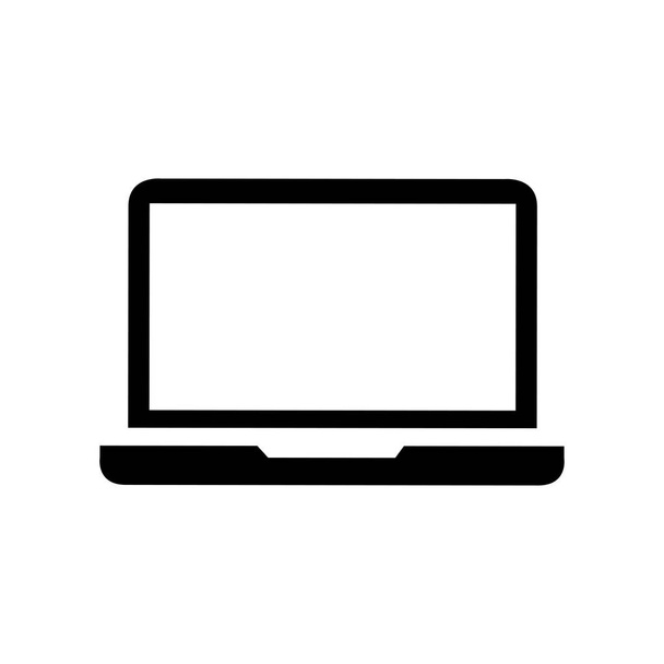 Ícone de laptop em estilo plano vetor para App, UI, sites. Ilustração do vetor do ícone preto
. - Vetor, Imagem