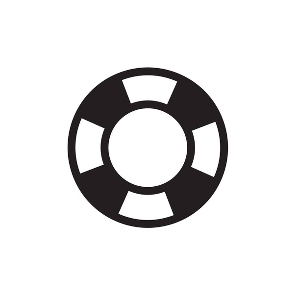 Lifebuoy Icon In Flat Style Vector For App, Ui, Web Siteleri. Siyah Simge Vektör Çizimi. - Vektör, Görsel