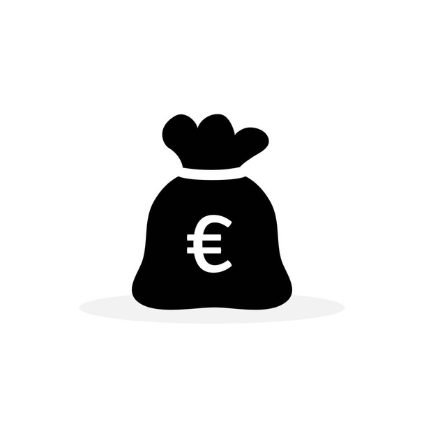 Icono del saco del dinero en el vector plano del estilo para la aplicación, interfaz de usuario, sitios web. Icono de Finanzas Negras Vector Illustration
. - Vector, Imagen