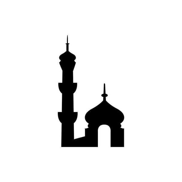 アプリ、Ui、ウェブサイトのためのフラットスタイルベクトルでモスクアイコン。ブラック イスラム教徒ベクトル イラスト. - ベクター画像