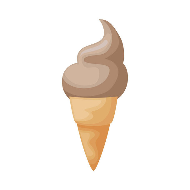 delicious ice cream in cone - Vector, imagen