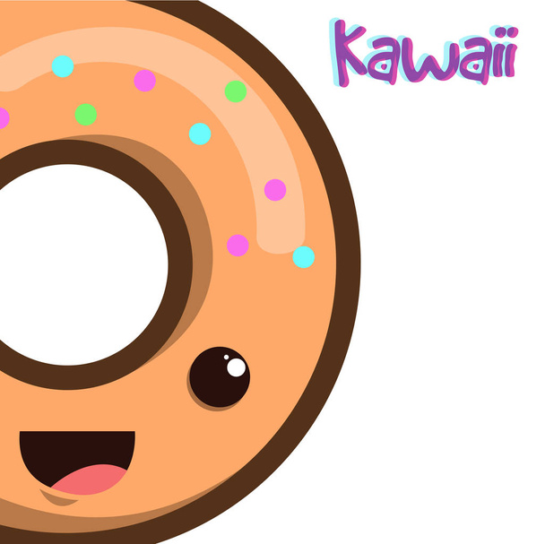 beignet avec étincelles de couleurs kawaii
 - Vecteur, image