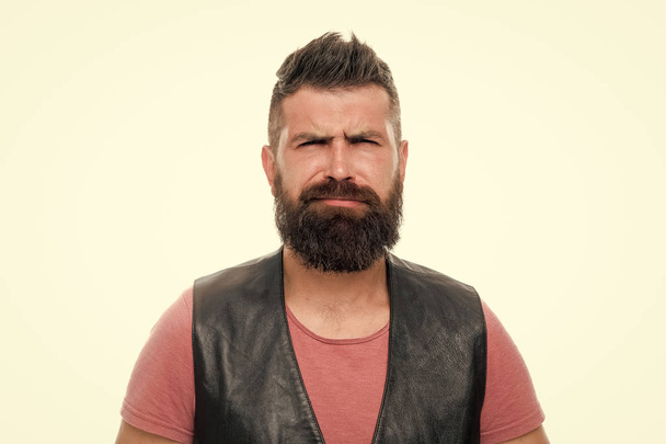 Facial hair treatment. Hipster with beard brutal guy. Fashion trend beard grooming. Masculinity brutality and beauty. Masculinity concept. Barber shop and beard grooming. Styling beard and moustache - Photo, image