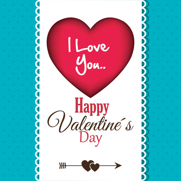 Feliz cartão de Dia dos Namorados, ilustração vetorial
 - Vetor, Imagem