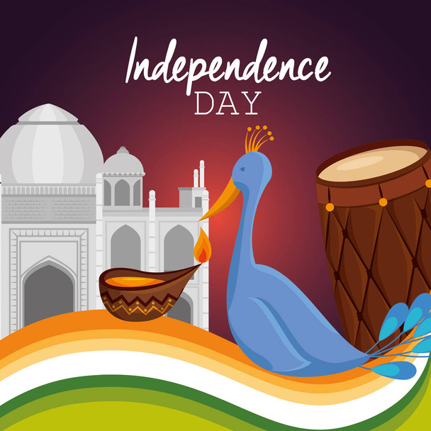 плакат святкування Дня незалежності Індії
 - Вектор, зображення