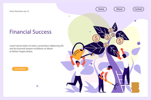 Πρότυπο ιστοσελίδας οικονομικής επιτυχίας - Διάνυσμα, εικόνα