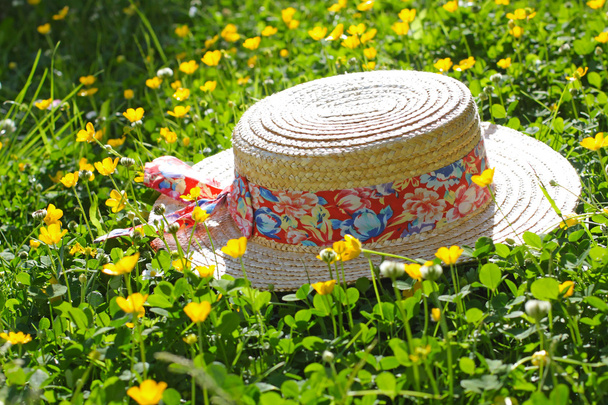 Summer straw hat - Foto, Imagen