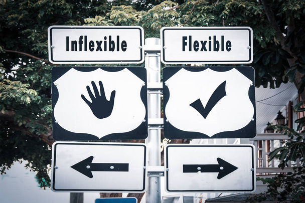 Вуличний знак Гнучкий проти Inlexible
 - Фото, зображення