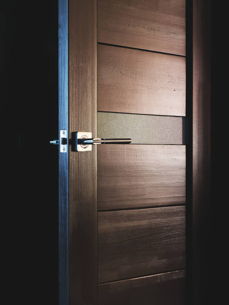 belső fa ajtók fémfogantyúval - Fotó, kép
