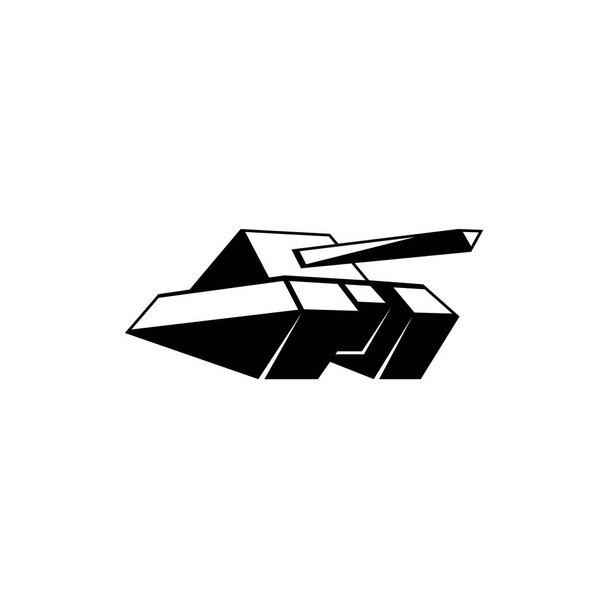 Sokszögű tank ikonra. Egyszerű sokszög tartály logo ötlet a játék csapat, klán és katonai embléma. - Vektor, kép