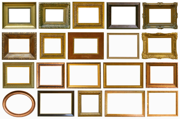 золота антикварна рамка ізольована на білому тлі
 - Фото, зображення
