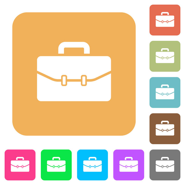Satchel with two buckles rounded square flat icons - Vector, Image