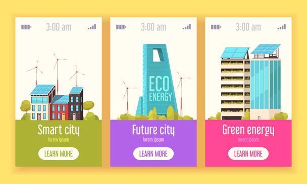 Smart City Vertical Banners  - Wektor, obraz