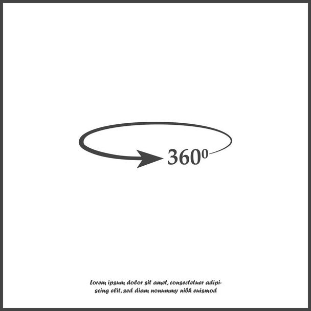 Vektorový obraz otočit o 360 stupňů na bílém izolovaném pozadí - Vektor, obrázek
