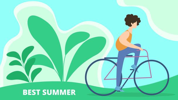 Banner plano Los mejores días de verano Vector de dibujos animados
. - Vector, Imagen