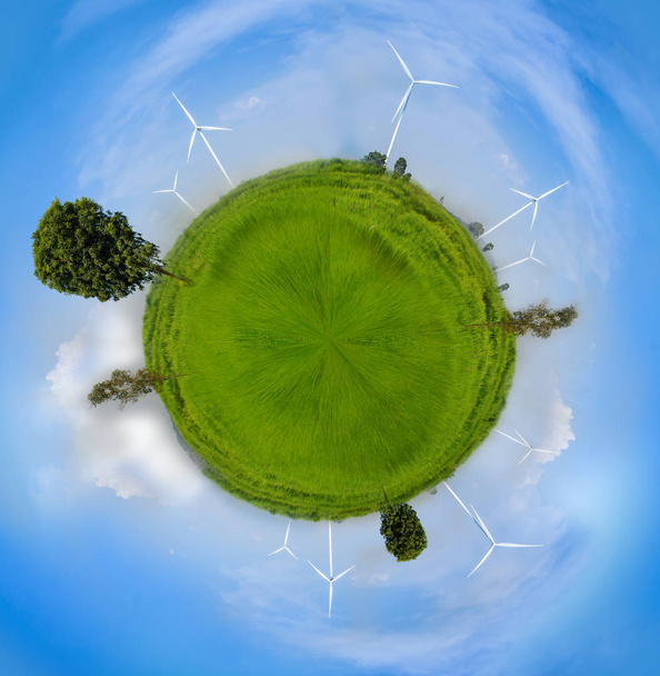 Küre sphre etkisi Elektrik Eko güç üreticisi rüzgar türbini fr - Fotoğraf, Görsel