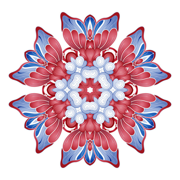 Vector Magnifique Mandala. Cercle objet abstrait isolé sur fond blanc. Élément rond décoratif ethnique
 - Vecteur, image