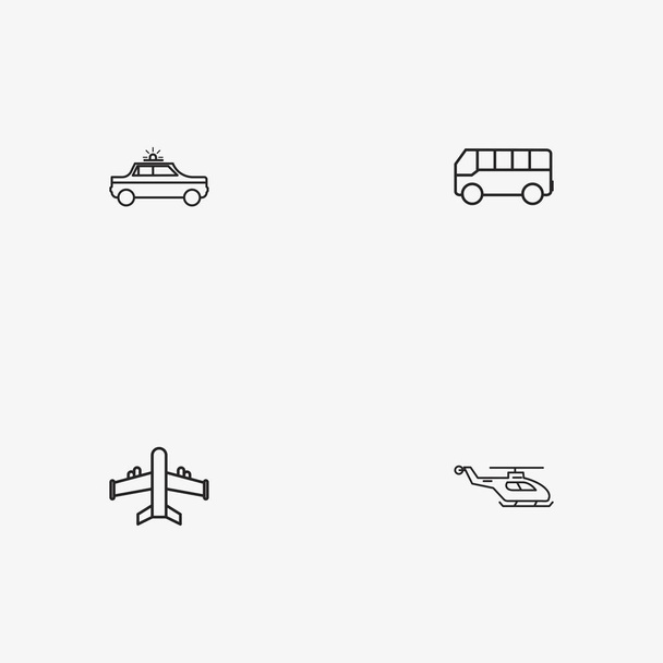 4 useful simple transport icons - Vektor, obrázek