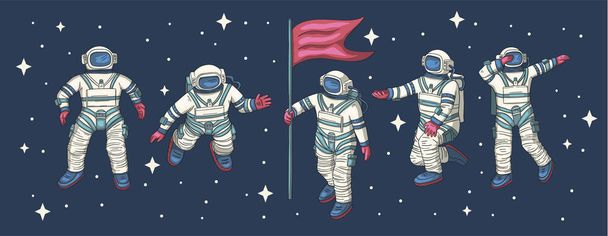 Set vettore astronauta
. - Vettoriali, immagini