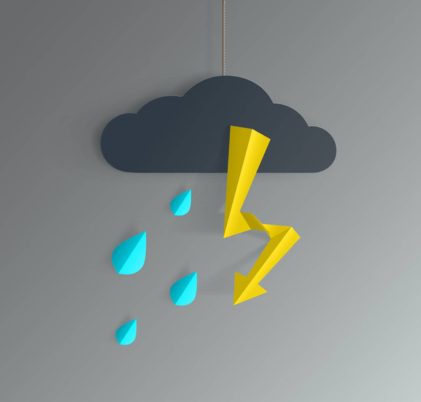 L'illustration vectorielle représente le jour de pluie et le coup de foudre
.  - Vecteur, image