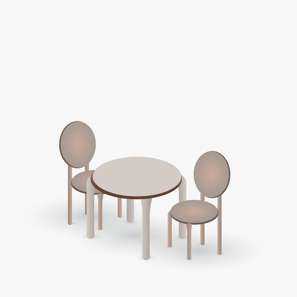 Tisch mit einem Paar Stühle - Vektor, Bild