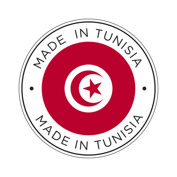 Gemaakt in Tunesië vlagpictogram. Ronde vector, pictogram. - Vector, afbeelding