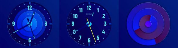 Три циферблата часов
 - Вектор,изображение