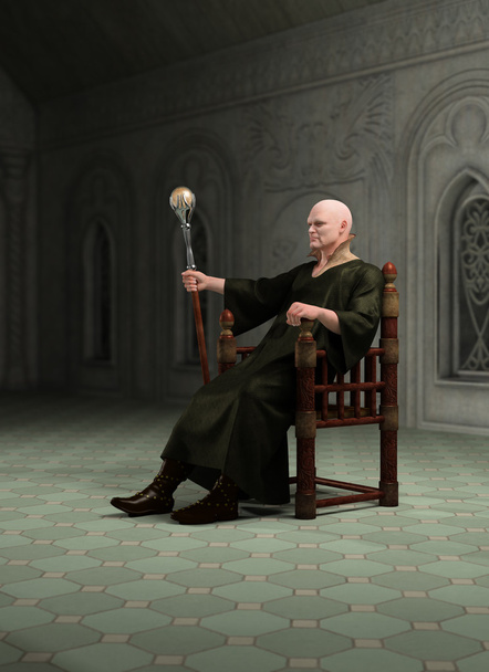 Stregone seduto nella sua sala del trono
 - Foto, immagini