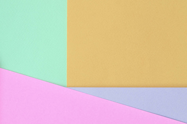 Texture background of fashion pastel colors. Pink, violet, orange and blue geometric pattern papers. - Valokuva, kuva
