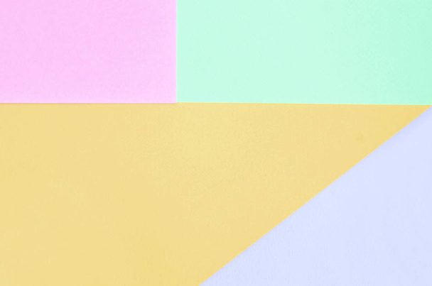 Textura fundo de cores pastel moda. Papel padrão geométrico rosa, violeta, laranja e azul
. - Foto, Imagem