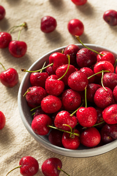 Raw Red Organic Cherries - Photo, Image