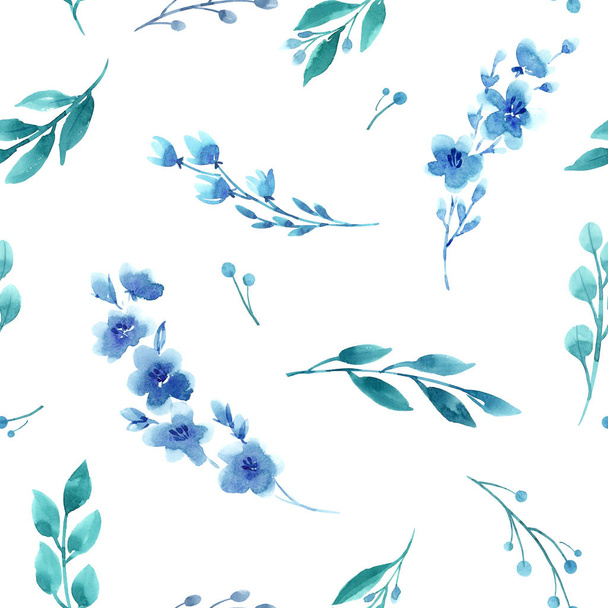 Watercolor floral pattern - Фото, изображение
