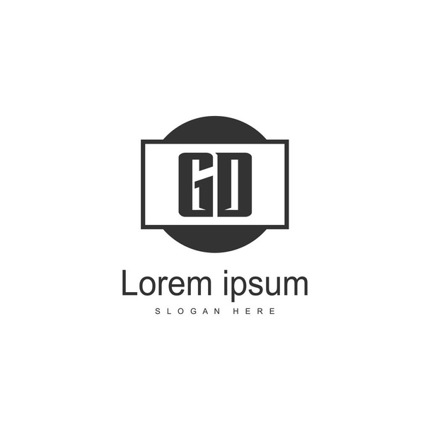 Modelo inicial do logotipo GD com moldura moderna. ilustração vetor logotipo letra GD minimalista
 - Vetor, Imagem