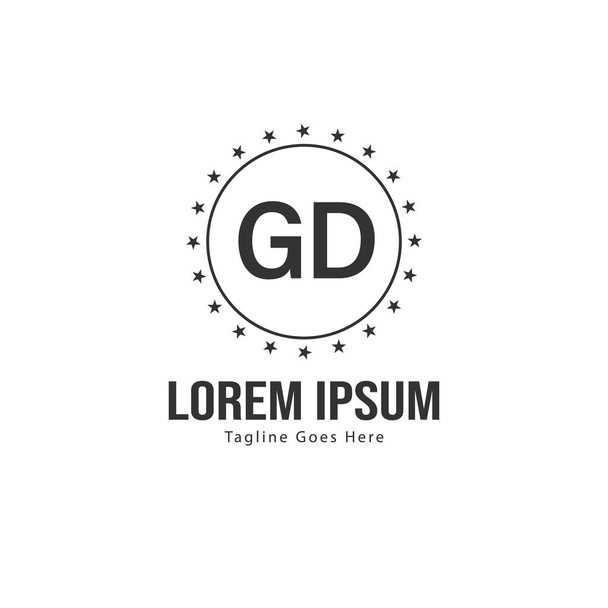 Initial GD logo template with modern frame. Minimalist GD letter logo vector illustration - Vector, Image