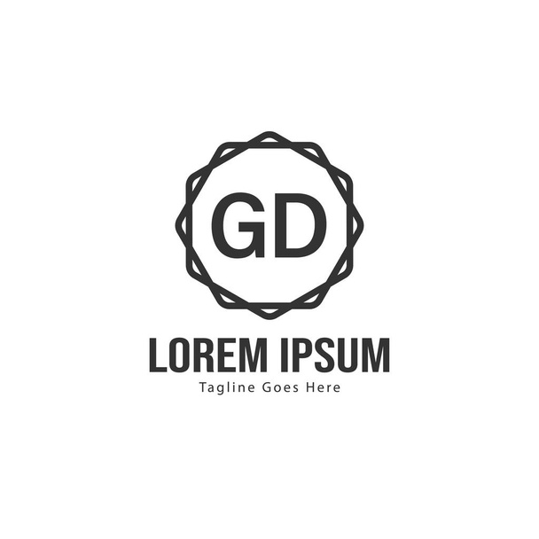 gd-Logo-Vorlage mit modernem Rahmen. minimalistische gd Brief Logo Vektor Illustration - Vektor, Bild