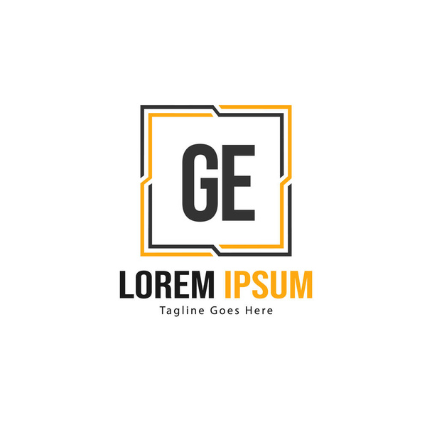 Initial GE logo template with modern frame. Minimalist GE letter logo vector illustration - Vector, Image