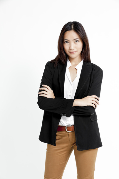 A portrait of asian businesswoman thinking - Valokuva, kuva