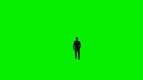 Афро американський бізнесмен ходьба проти зеленого екрану, Luma матовий додається - Кадри, відео