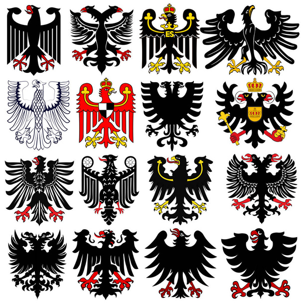 Heraldikai német sas csoportja - Vektor, kép