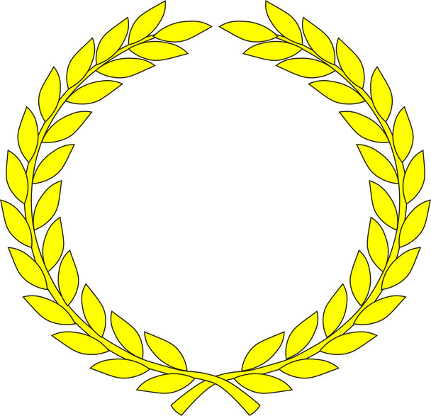 Žlutý věnec-symbol vítězství a úspěchu - Vektor, obrázek